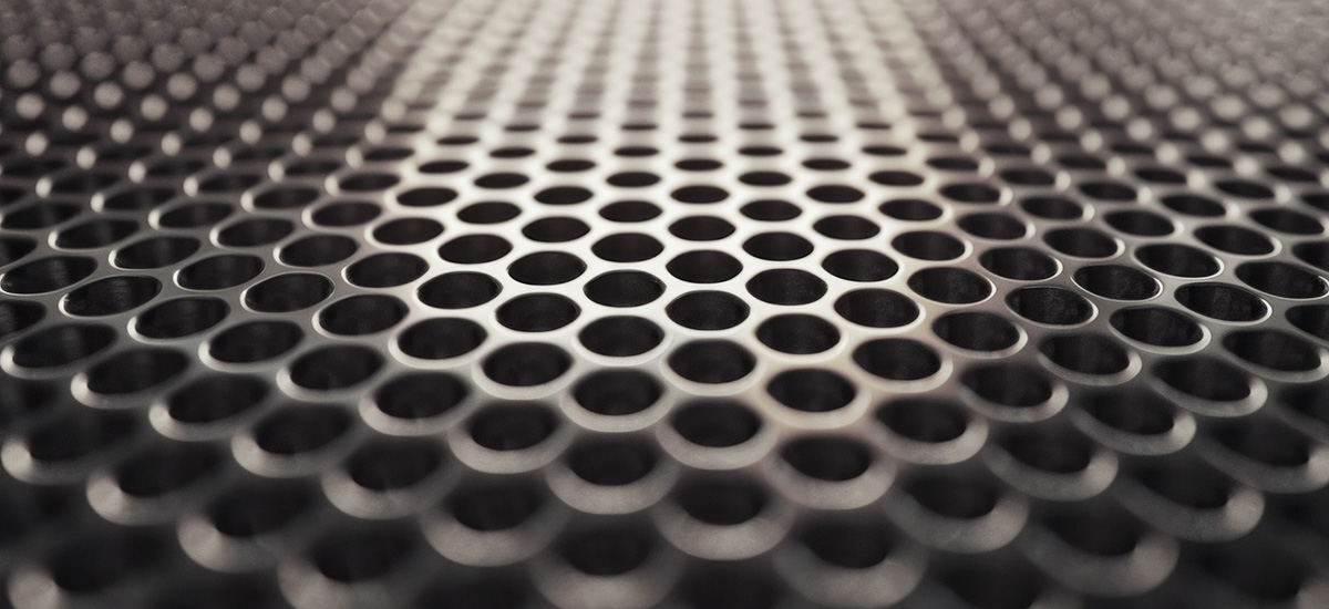 Perforated aluminium sheet. 