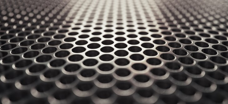 Perforated aluminium sheet.